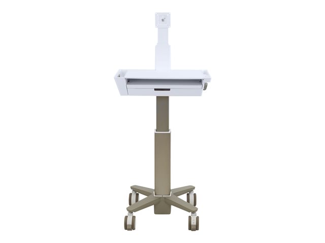 Ergotron CareFit Slim 2.0 - Cart - light-duty - for All-In-One / LCD display - drawer (1x1) - medical - aluminium, high-grade plastic, zinc plated steel - white, warm grey - screen size: up to 27\"