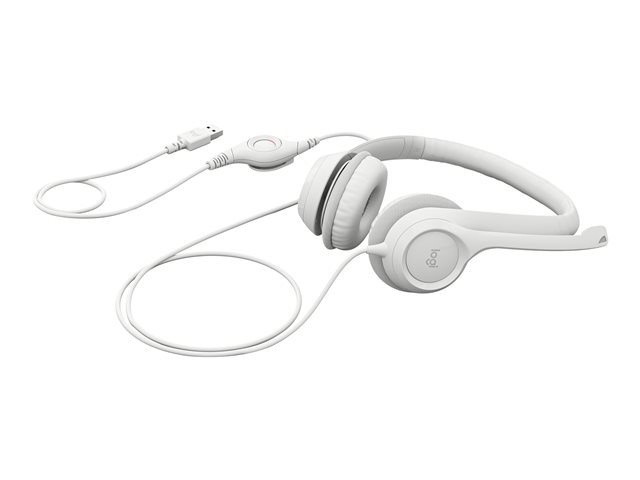 Logitech H390 - Headset - on-ear - wired - USB-A - off-white