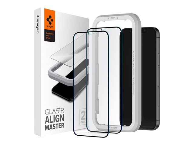 Spigen iPh 12 Mini Glas tR ALM FC Black