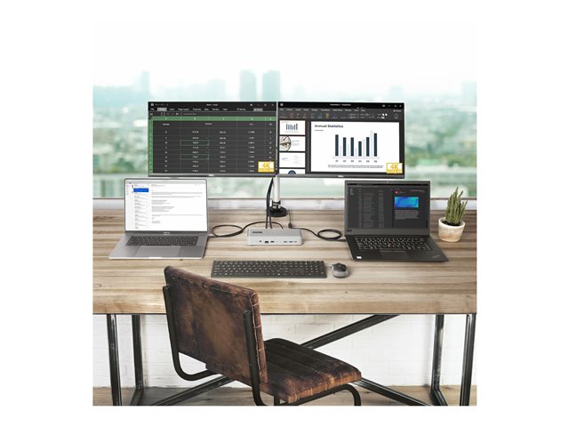 StarTech.com Dual-Laptop USB-C KVM Docking Station, Dual Monitor 4K 60Hz DisplayPort Dock, 5-Port USB Hub, GbE, 90W/45W Power Delivery to Two Laptops, Windows/Mac, 2-Host KVM Dock - Docking station - USB-C 3.2 Gen 2 - 2 x DP - 1GbE - TAA Compliant