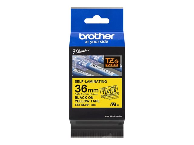 Brother TZe-SL661 - Self-adhesive - black on yellow - Roll (3.6 cm x 8 m) 1 cassette(s) laminated tape - for P-Touch PT-D800W, PT-P900W, PT-P950NW
