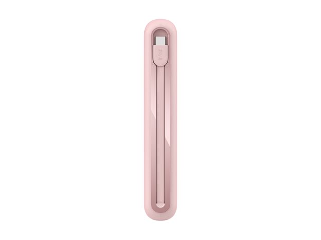 20k PD30w Integrated USB-C Cable Power Bank, Pink