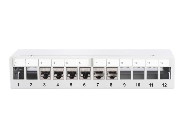 MODULAR PATCH PANEL SHIELDEDDESKTOP 12-PORT COLOR GREY
