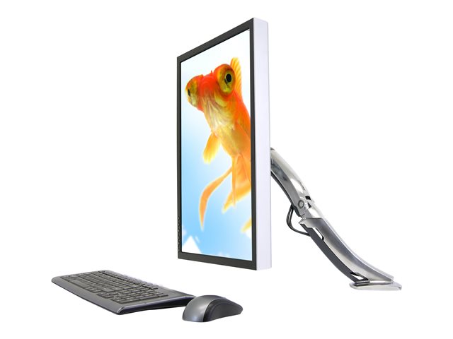 Ergotron MX - Mounting kit (articulating arm, desk clamp mount, grommet mount, base, extension) - Constant Force Technology - for LCD display - polished aluminium - screen size: up to 30\"