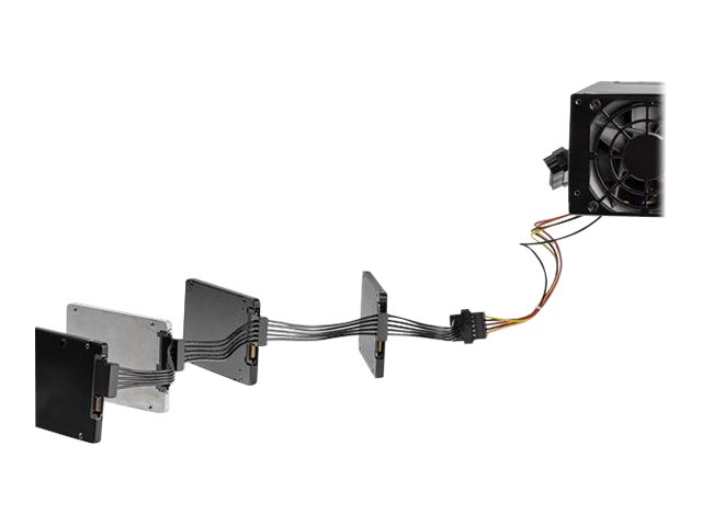 StarTech.com 15.7 in (400 mm) SATA Power Splitter Adapter Cable - M/F - 4x Serial ATA Power Cable Splitter (PYO4SATA) - Power splitter - SATA power (M) to SATA power (F) - 40 cm - black - for P/N: BRACKET125PT, BRACKET125PTP, BRACKET425F, PEXUSB311AC3, S251BU31REM, SATBP125VP