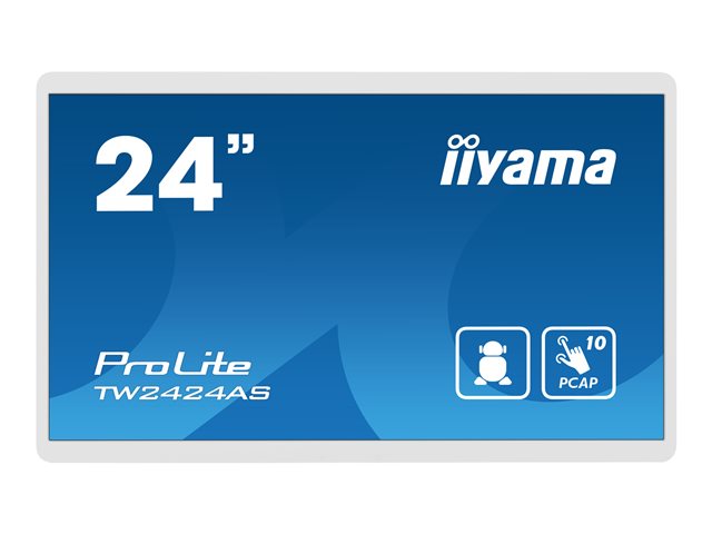 iiyama ProLite TW2424AS-W1 - LED monitor - 24\" (23.8\" viewable) - stationary - touchscreen - 1920 x 1080 Full HD (1080p) - IPS - 1000:1 - 14 ms - HDMI, USB-C - speakers - white, matte
