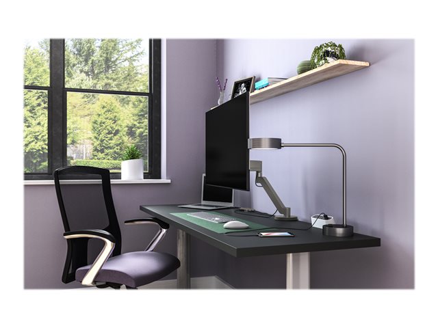 Chief Koncis Single Arm Desk Mount - For Displays 10-32\" - Silver - Mounting kit (arm assembly, arm desk clamp base) - for LCD display - silver - screen size: up to 32\" - clamp mountable, grommet, desk-mountable