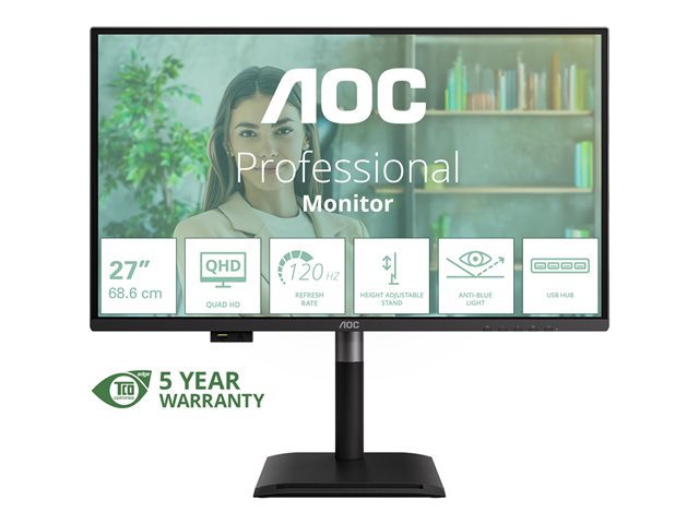 27' 16:9 IPS 120Hz 2560x1440 HAS 150mm   HDMI x 2x 2.0 DP x 1x 1.4