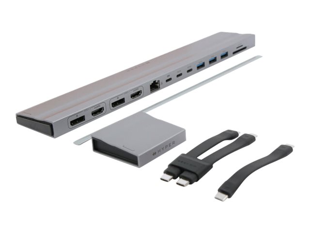 HyperDrive - Docking station - USB-C x 2 - 3 x HDMI, 3 x DP - 1GbE