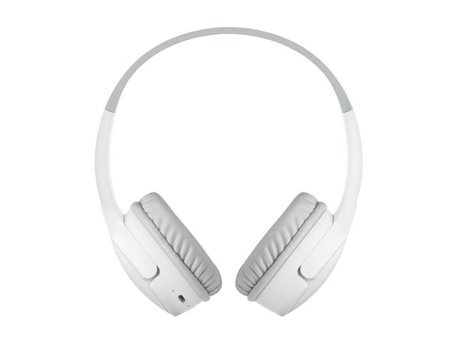 Belkin SoundForm Mini - Headphones with mic - on-ear - Bluetooth - wireless, wired - 3.5 mm jack - white