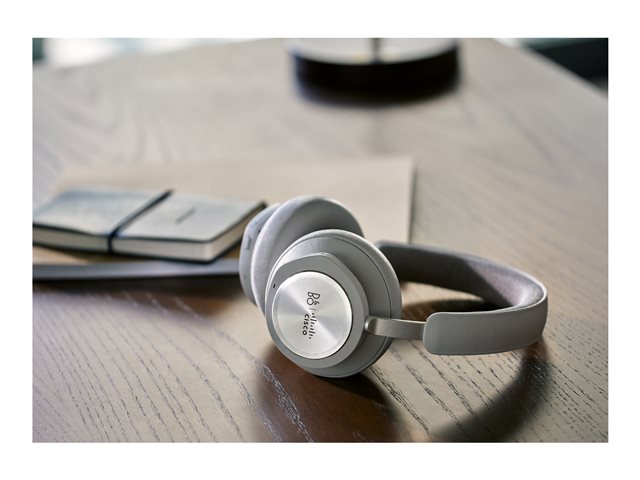 Bang & Olufsen Cisco 980 - Headset - full size - Bluetooth - wireless, wired - active noise cancelling - USB-A, 3.5 mm jack - first light - Cisco Webex Certified - for Cisco IP Phone 8800, Webex Desk Pro Series