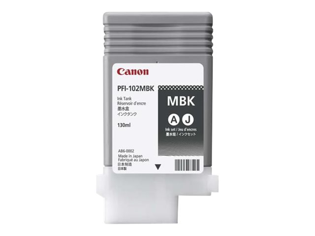 Canon LUCIA PFI-102 MBK - 130 ml - matte black - original - ink tank - for imagePROGRAF iPF510, iPF610, iPF650, iPF655, iPF750, iPF755, iPF760, iPF765, LP17, LP24