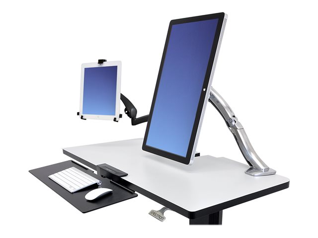 Ergotron Neo-Flex - Mounting kit (articulating arm, extension, desk clamp mount, grommet mount, cradle) - for tablet / eBook reader - black - screen size: up to 10\"