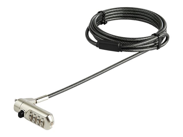 StarTech.com 6.5' (2m) Laptop Cable Lock, Nano Slot Compatible 4 Digit Combination Security Cable Lock, Serialized Anti-Theft Vinyl Coated Steel Cable Lock for Nano Slot Computer/Device - Nano Slot Laptop Lock (LTLOCKNANO) - Compatible with Kensington - security cable lock - 2 m