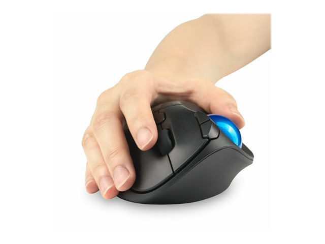 Kensington Pro Fit Ergo TB450 EQ - Trackball - ergonomic - optical - 7 buttons - wireless - 2.4 GHz, Bluetooth - USB wireless receiver