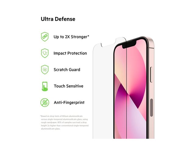 BELKIN ScreenForce UltraGlass Anti-Microbial Screen Protection for iPhone 13 Mini
