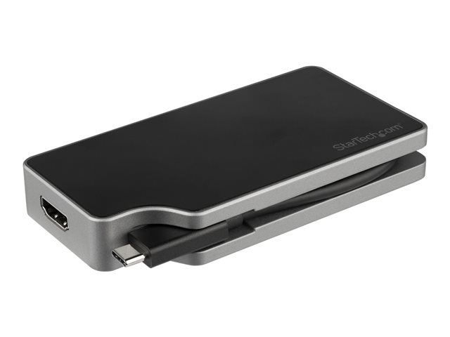 StarTech.com USB C Multiport Video Adapter, 4K 60Hz UHD Portable 5-in-1 USB Type C to HDMI 2.0, Mini DisplayPort, VGA or DVI (1080p), 95W PD Passthrough, Cable Management, Aluminum Adapter - 5-in-1 USB-C Converter (CDPVDHMDPDP) - External video adapter - USB-C - HDMI, DVI, VGA, Mini DisplayPort - space grey