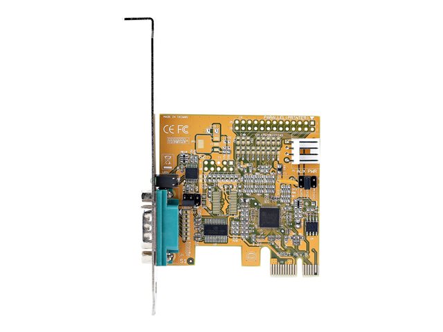 StarTech.com PCI Express Serial Card, PCIe to RS232 (DB9) Serial Interface Card, PC Serial Card with 16C1050 UART, Standard or Low Profile Brackets, COM Retention, For Windows & Linux - PCIe to DB9 Card (11050-PC-SERIAL-CARD) - Serial adapter - PCIe 2.0 low profile - RS-232 x 1 - yellow