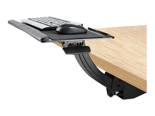 StarTech.com Under Desk Keyboard Tray, Full Motion & Height Adjustable Keyboard and Mouse Tray, 10\" x 26\" Platform, Ergonomic Sliding Computer Keyboard Holder with Mouse Pad & Wrist Rest - Desk Mount Keyboard Tray - Keyboard/mouse tray - under-desk mountable - black
