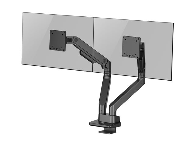 ACT - Mounting kit (monitor arm) - for 2 LCD displays - aluminium, plastic, steel - black