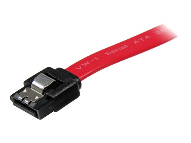 StarTech.com 18in Latching SATA Cable - SATA cable - Serial ATA 150/300/600 - SATA (R) to SATA (R) - 1.5 ft - latched - red - LSATA18 - SATA cable - Serial ATA 150/300/600 - SATA (R) to SATA (R) - 46 cm - latched - red - for P/N: 10P6G-PCIE-SATA-CARD, 2P6G-PCIE-SATA-CARD, 4P6G-PCIE-SATA-CARD, 6P6G-PCIE-SATA-CARD