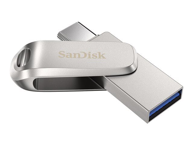 SanDisk Ultra Dual Drive Luxe - USB flash drive - 128 GB - USB 3.1 Gen 1 / USB-C - silver