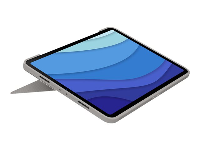 Logitech Combo Touch - Keyboard and folio case - with trackpad - backlit - Apple Smart connector - AZERTY - French - sand - for Apple 11-inch iPad Pro (1st generation, 2nd generation, 3rd generation)