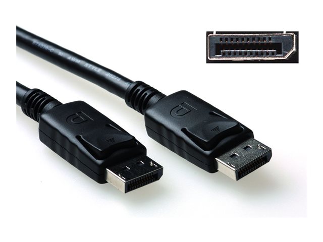 ACT AK3980 2 meter DisplayPort kabel, male - male, power pin 20