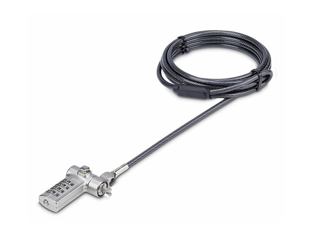 StarTech.com 25-Pack Laptop Lock, Compatible w/Noble Wedge/Nano/K-Slot - Security cable lock - silver, black - 2 m (pack of 25)