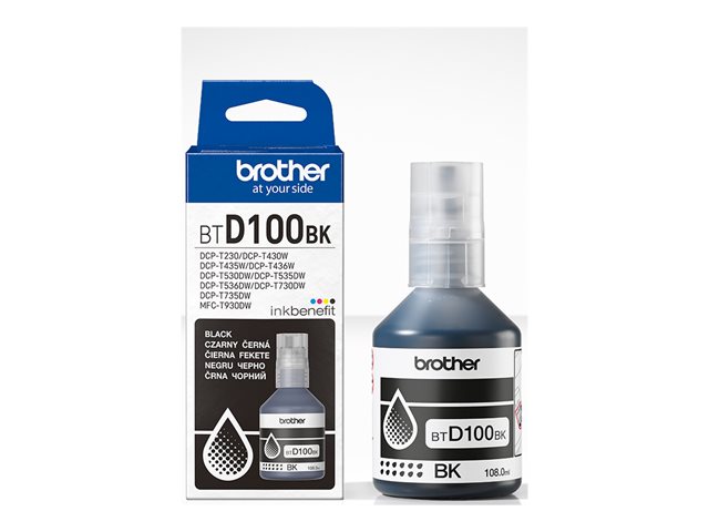 Brother BTD100BK - 108 ml - high capacity - black - original - hanging box - ink refill - for Brother DCP-T530DW, DCP-T730DW, MFC-T930DW