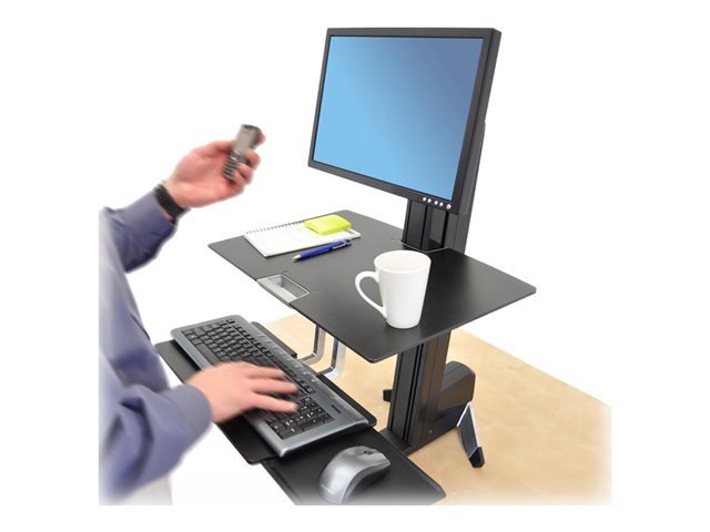 Ergotron WorkFit-S Single HD Workstation - Standing desk converter - rectangular - aluminium, high-grade plastic, powder-coated steel - black