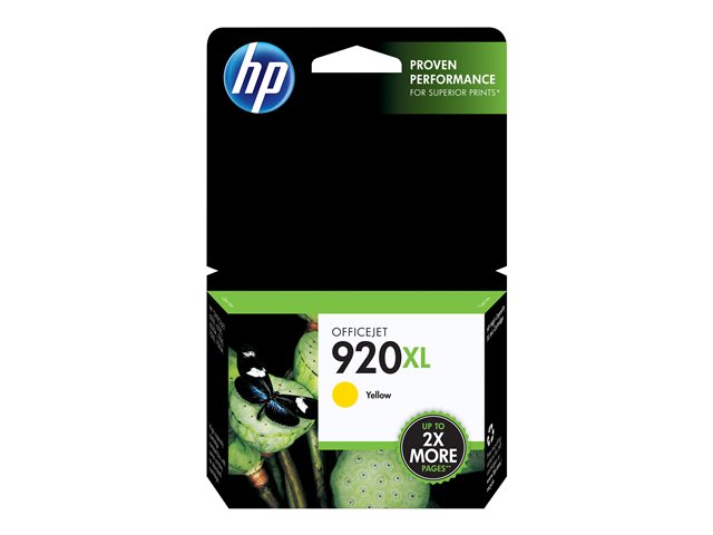 HP 920XL - 6 ml - High Yield - yellow - original - ink cartridge - for Officejet 6000, 6000 E609a, 6500, 6500 E709a, 6500A, 6500A E710a, 7000 E809a, 7500A