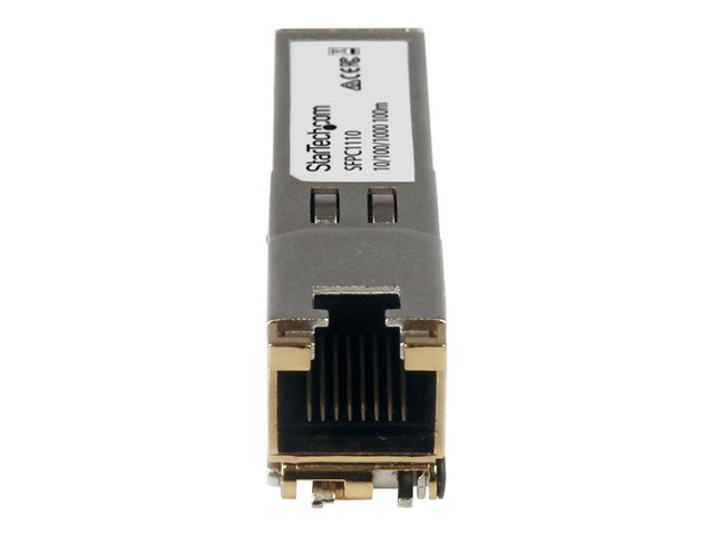 StarTech.com Cisco SFP-GE-T Compatible SFP Module, 1000BASE-T, SFP to RJ45 Cat6/Cat5e, 10/100/1000 Mbps, RJ-45 (Copper) 100m, Cisco IE3400, IE3300, IE3200, 1000MbE Mini GBIC Transceiver - Lifetime Warranty (SFPC1110) - SFP (mini-GBIC) transceiver module - 1GbE - 1000Base-TX - RJ-45 - up to 100 m - for P/N: MCM1110SFP