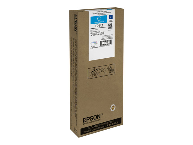 Epson T9442 - 19.9 ml - cyan - original - ink cartridge - for WorkForce Pro WF-C5210DW, WF-C5290DW, WF-C5710DWF, WF-C5790DWF