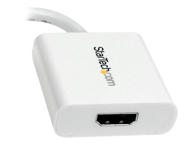 StarTech.com Mini DisplayPort® to HDMI® Video Adapter Converter 1920x1200 - White Mini DP to HDMI Adapter M/F (MDP2HDW) - Adapter - Mini DisplayPort male to HDMI female - 17 cm - white