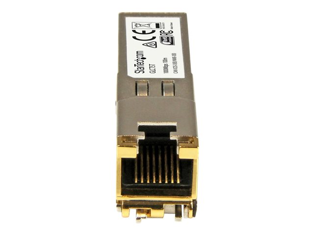 StarTech.com Cisco GLC-T Compatible SFP Module, 1000BASE-T, SFP to RJ45 Cat6/Cat5e, 1GE Gigabit Ethernet SFP, RJ-45 (Copper) 100m, Cisco Firepower, ASR920, IE2000 Mini GBIC Transceiver - Lifetime Warranty (GLCTST) - SFP (mini-GBIC) transceiver module (equivalent to: Cisco GLC-T) - 1GbE - 1000Base-T - RJ-45 - up to 100 m