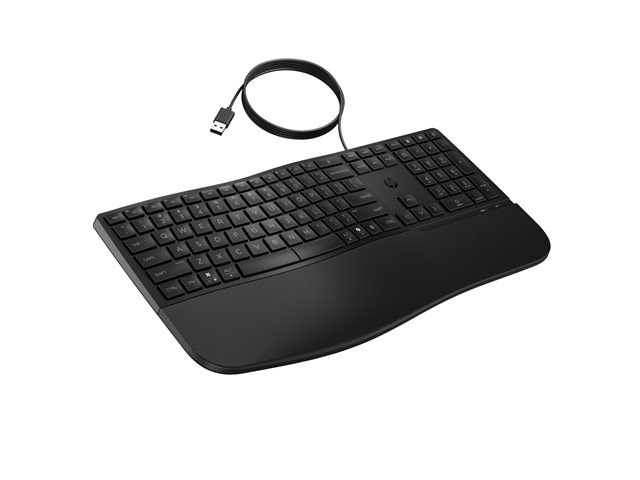 HP 485 Comfort - Keyboard - multi device, 23 programmable keys, 3-zone layout - full size - USB - QWERTZ - Swiss - black