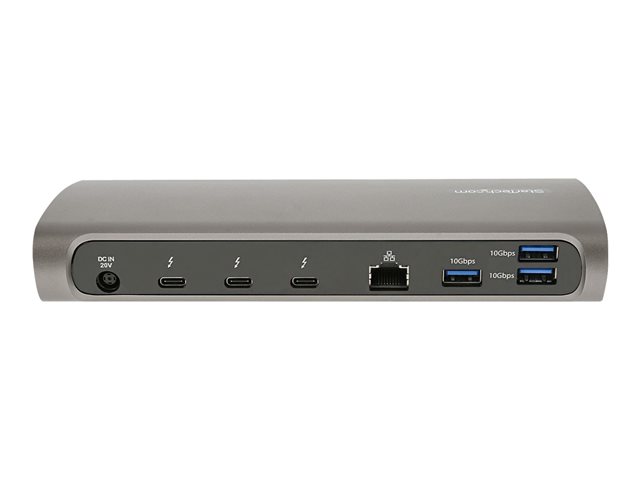 StarTech.com Thunderbolt 4 Dock, 96W Power Delivery, Single 8K/Dual Monitor 4K 60Hz, 3xTB4/USB4 ports, 4xUSB-A, SD, GbE, Thunderbolt 4 Docking Station for Windows or TB3 MacBook, 0.8m - Docking station - Thunderbolt 4 - 3 x Thunderbolt - 1GbE