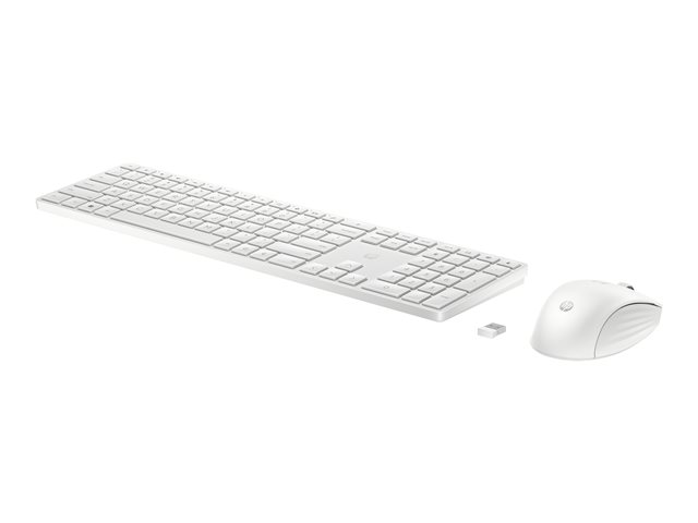 HP 655 - Keyboard and mouse set - wireless - 2.4 GHz - AZERTY - Belgium - white