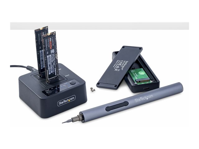StarTech.com 1:1 Standalone M.2 NVMe Drive Duplicator and Dock - Solid state / hard drive duplicator - 2 bays (PCIe (NVMe)) - TAA Compliant