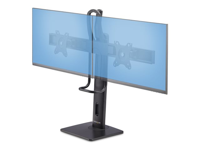 StarTech.com Crossbar Dual Monitor Desk Stand, Double 27inch Screens/VESA - Stand - for 2 monitors - plastic, aluminium, steel - black - screen size: 17\"-27\" - desktop stand