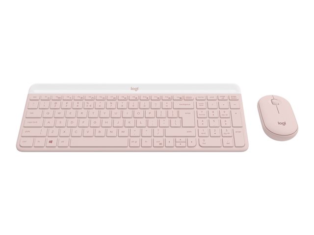 Logitech Slim Wireless Combo MK470 - Keyboard and mouse set - wireless - 2.4 GHz - AZERTY - French - rose