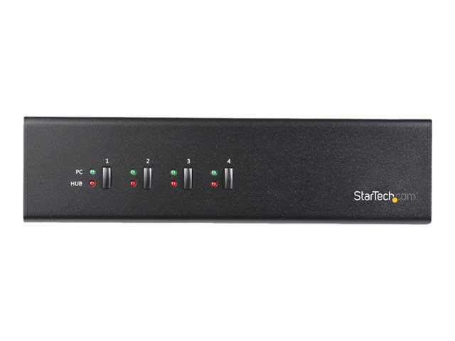 StarTech.com 4 Port Dual Monitor Dual Link DVI KVM Switch 1440p Dual Screen/View/ Display Compact USB KVM Switch w/USB 3.0 Hub & Audio TAA - KVM / audio / USB switch - desktop - TAA Compliant