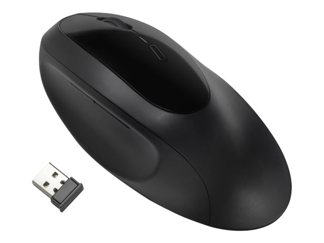 Kensington Pro Fit Ergo Wireless Mouse - Mouse - ergonomic - 5 buttons - wireless - 2.4 GHz, Bluetooth 4.0 LE - USB wireless receiver - black - retail