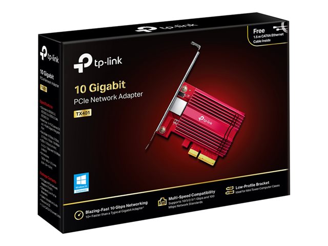 TP-Link TX401 - V1 - network adapter - PCIe 3.0 x4 low profile - 1/2.5/5/10GBase-T x 1