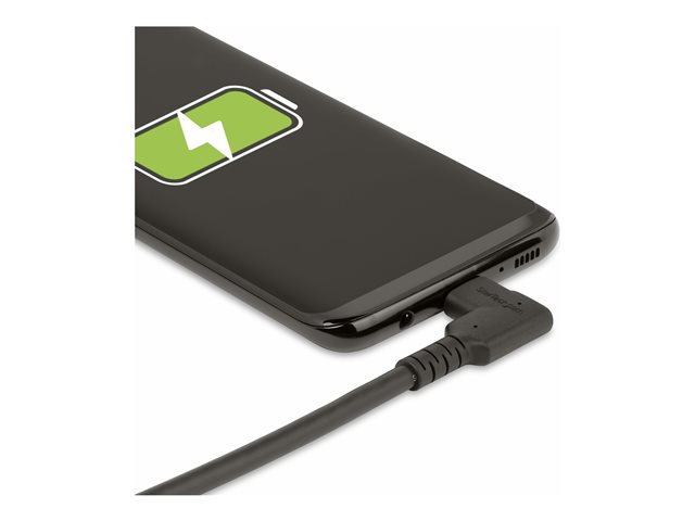 StarTech.com 3ft (1m) Rugged Right Angle USB-C Cable, USB 10 Gbps, USB C to C Data Transfer Cable, 4K 60Hz DP Alt Mode, 100W Power Delivery - 90 Degree USB-C Cable (RUSB31CC1MBR) - USB cable - 24 pin USB-C (M) straight to 24 pin USB-C (M) right-angle