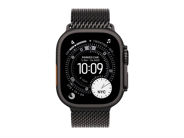 Apple Watch Ultra 3 GPS + Cellular 49mm Black Titanium Case with Black Titanium Milanese Loop - Large