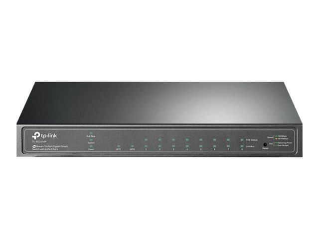 TP-Link JetStream TL-SG2210P V3 - Switch - smart - 8 x 10/100/1000 + 2 x SFP - desktop - PoE (58 W)