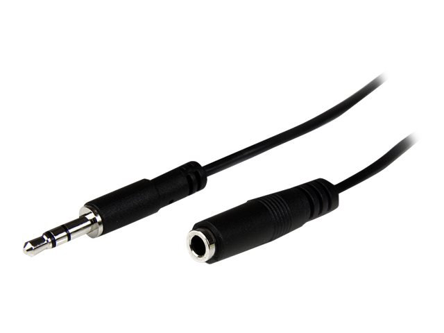 StarTech.com 1m Slim 3.5mm Stereo Extension Audio Cable - M/F - Mini stereo Extension - 3.5mm Extension - heaDPhone Ext cord (MU1MMFS) - Audio extension cable - mini-phone stereo 3.5 mm male to mini-phone stereo 3.5 mm female - 1 m - black - for P/N: MU15MMS, MU6MMS, SV211DPUA, SV211DPUA4K, SV211HDUA4K
