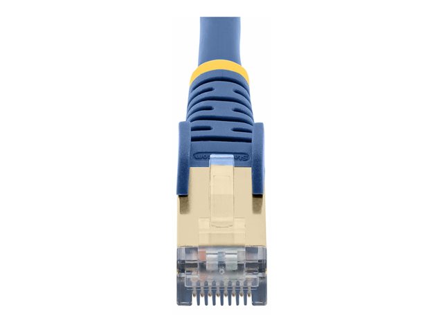 StarTech.com 7.5m CAT6A Ethernet Cable, 10 Gigabit Shielded Snagless RJ45 100W PoE Patch Cord, CAT 6A 10GbE STP Network Cable w/Strain Relief, Blue, Fluke Tested/UL Certified Wiring/TIA - Category 6A - 26AWG (6ASPAT750CMBL) - Patch cable - RJ-45 (M) to RJ-45 (M) - 7.5 m - STP - CAT 6a - snagless, molded - blue